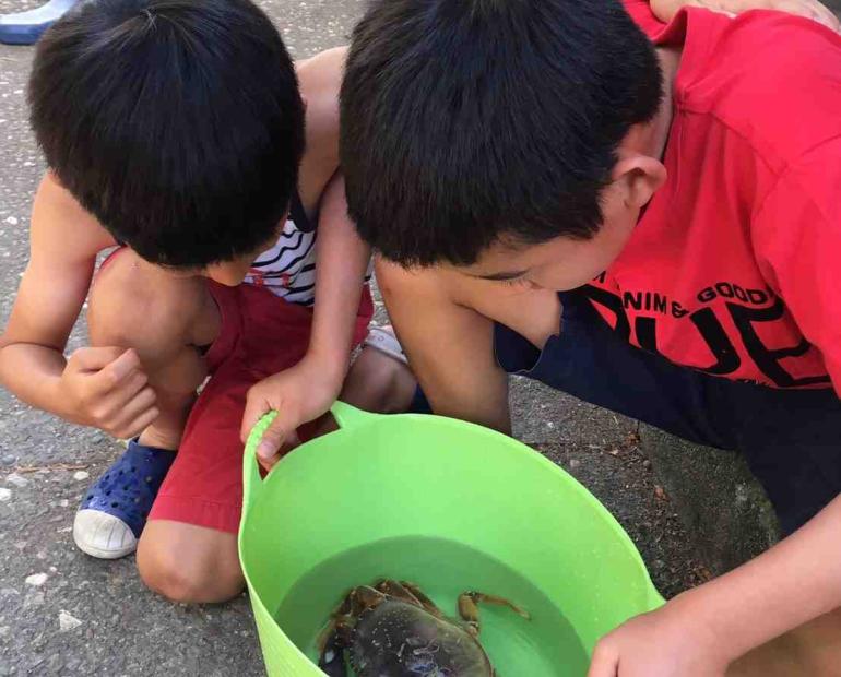 Our family's first barbecued crab 