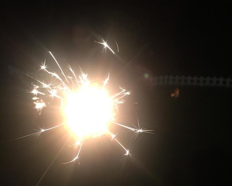 A sparkler in the dark