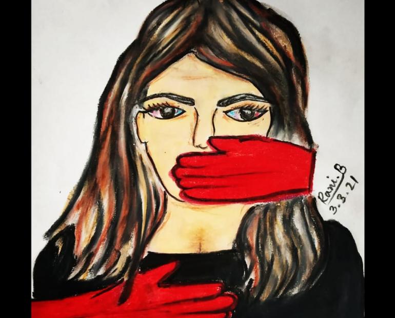 The scarlet hands of society is silencing a woman's voice.