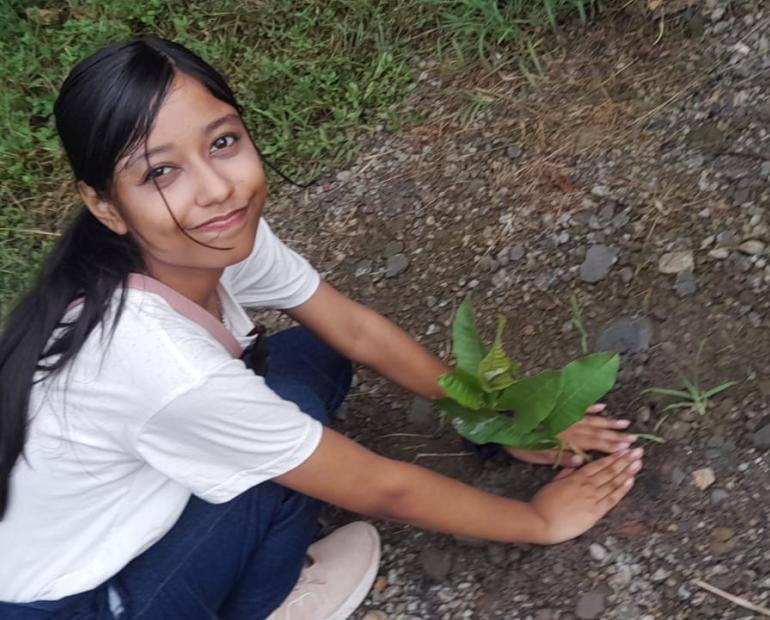 Priyanka, planting trees as a part of my initiative SAVE & PLANT TREES