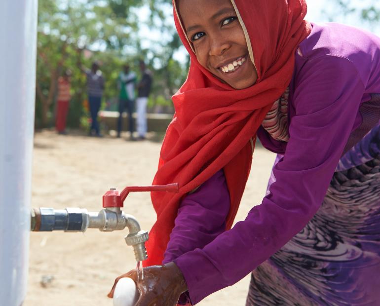 A girl washes her hands using soap amidst the COVID-19 pandemic in Djibouti and beyond.