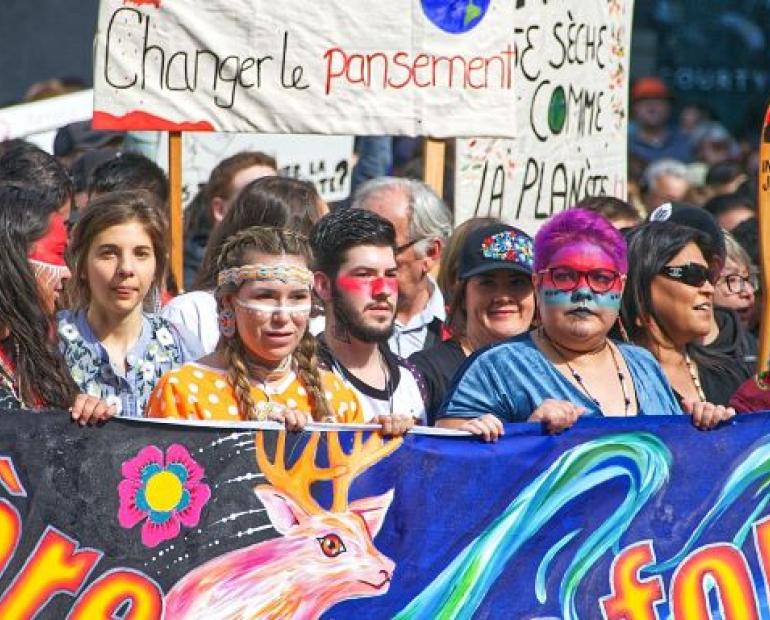 girls are out for protest for environmental conservation