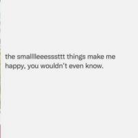 the smalleesssttt things make me happy you wouldn't even know