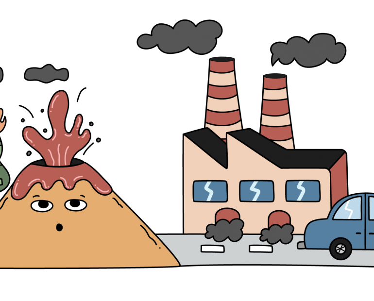 Air pollution illustration, created by V. Dhianisya